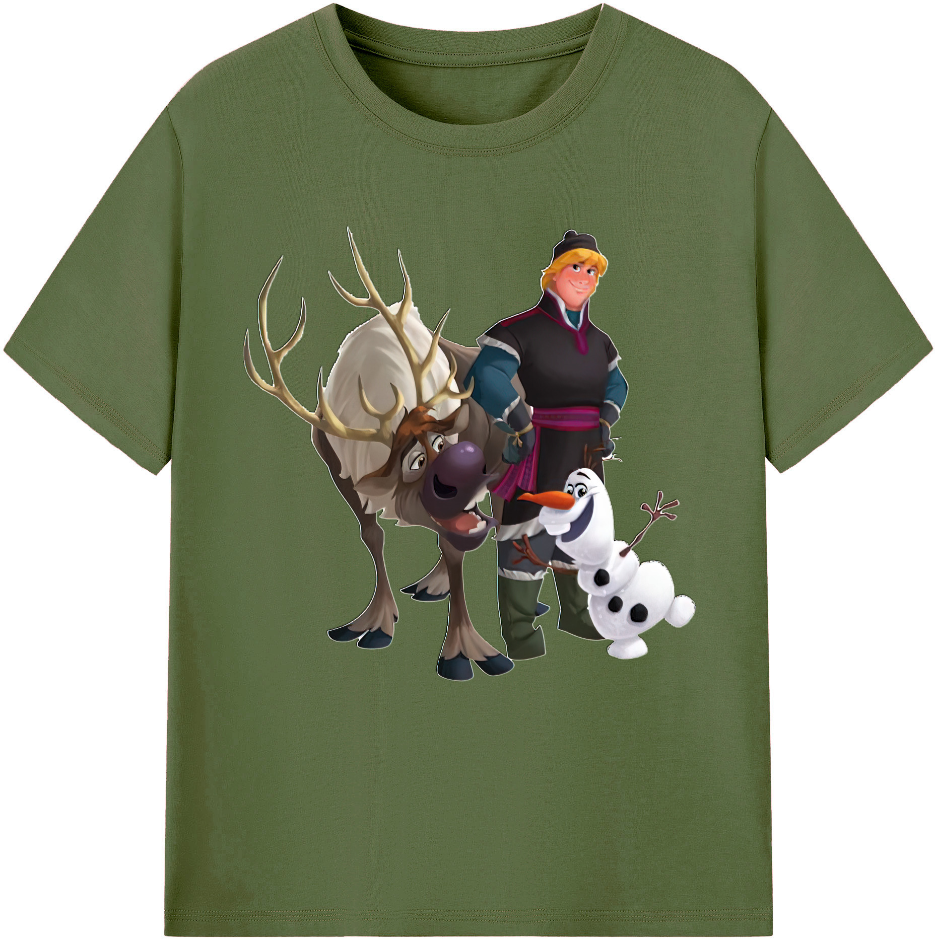（画像用） アナと雪の女王 アンナ エルサ Frozen Anna Elsa 綿100％半袖Tシャツ（フロントプリント）